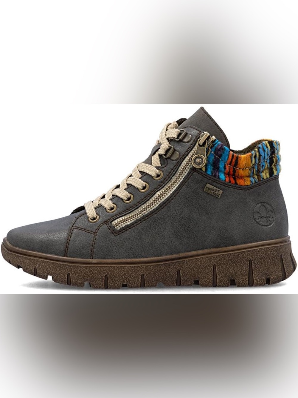 NWOB! Rieker N1305 HEIKE Women’s Water Resistant Boots,9.5,Basalt/Orange Multi - Picture 12 of 15